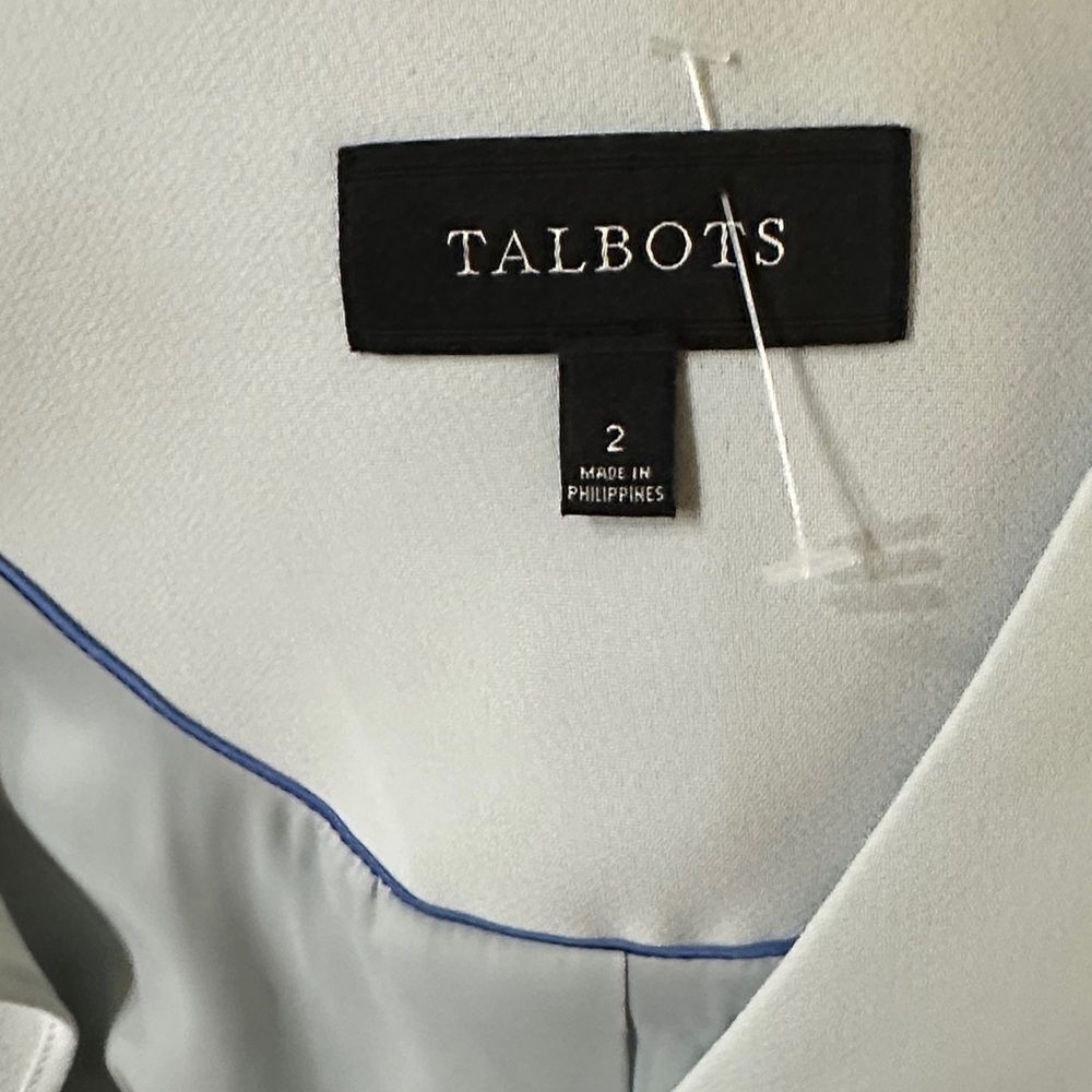 Talbots Elegant Light Blue Ruffle Women's Blazer Size 2 - Picture 11 of 11